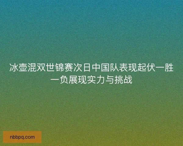 冰壶混双世锦赛次日中国队表现起伏一胜一负展现实力与挑战